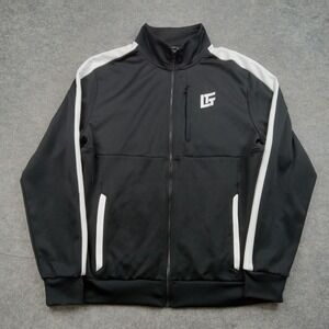 Linus Tech Tips Jacket‎ Mens Large Black White Track Full Zip Logo Pockets
